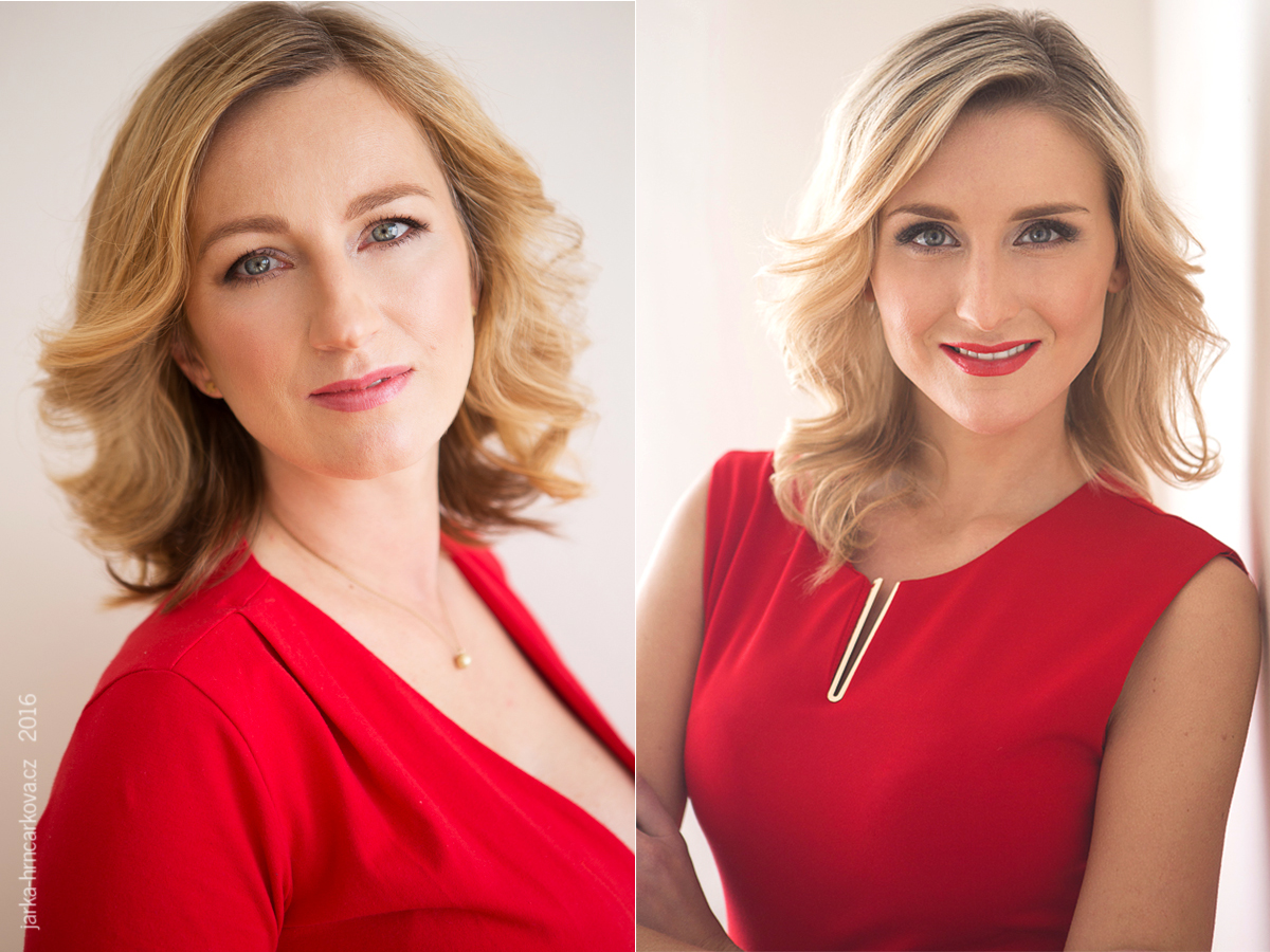 Focení v červených šatech