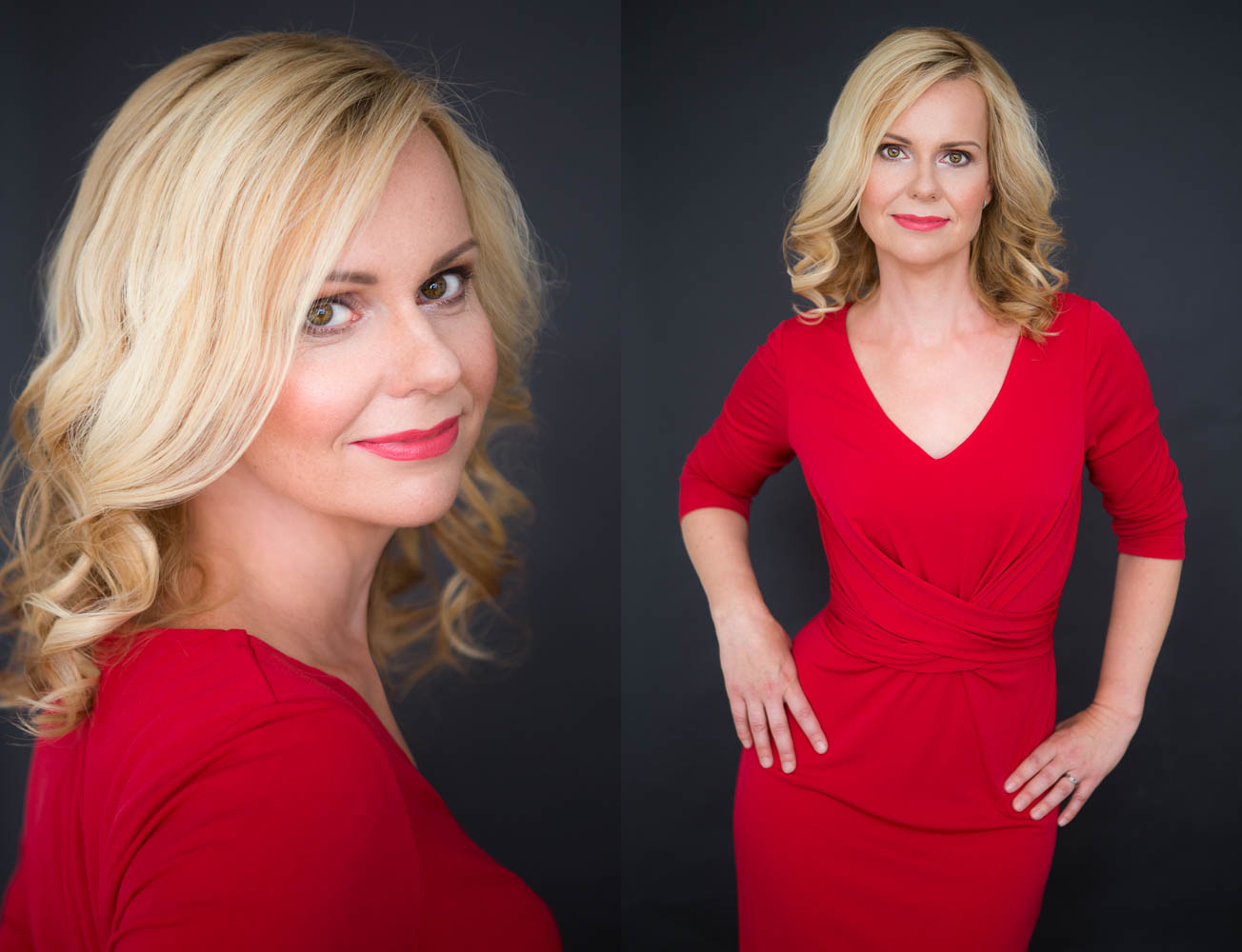 červené šaty na focení